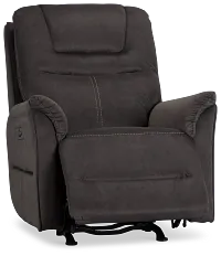 Archie Dark Brown Fabric Power Recliner With Heat And Massage