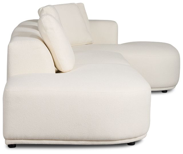 Catalina White Fabric Small Right Chaise Sectional