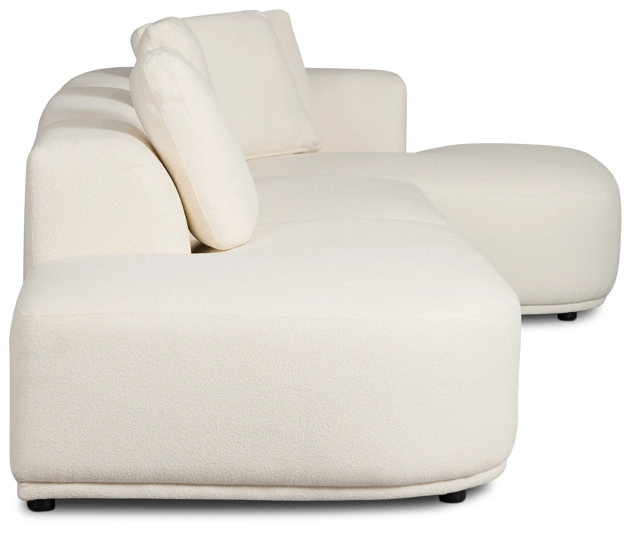 Catalina White Fabric Small Right Chaise Sectional