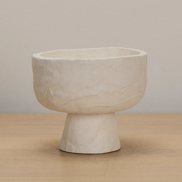 Pauli White Wood Bowl