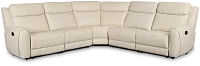 Walker Ivory Lthr/vinyl Small Two-arm Manually Reclining Sectional