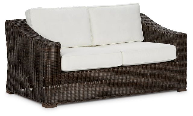 Canyon Dark Brown White Loveseat