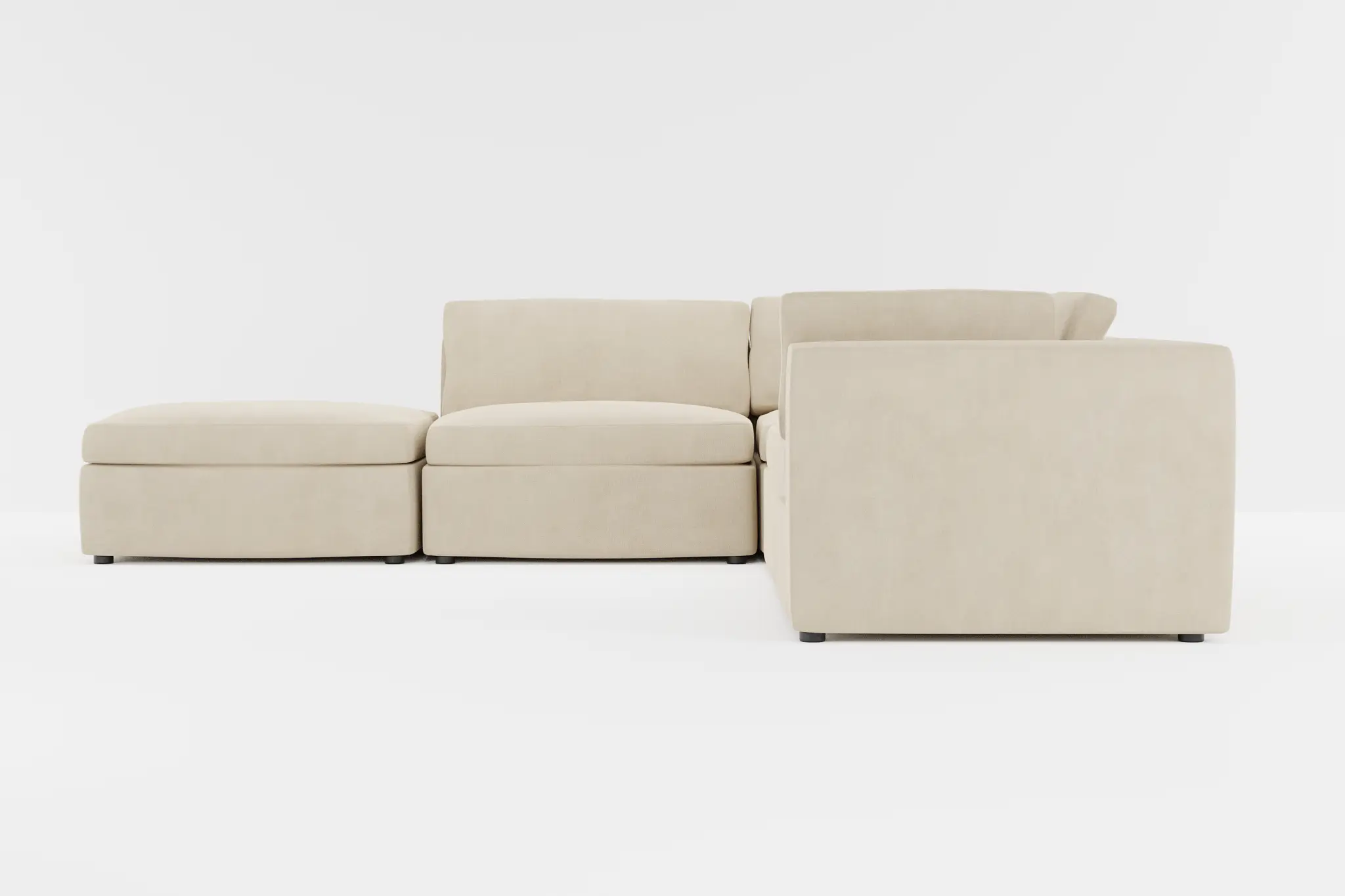 Destin Peyton Beige Fabric 5pc Bumper Sectional Destin Peyton Beige Fabric 5pc Bumper Sectional