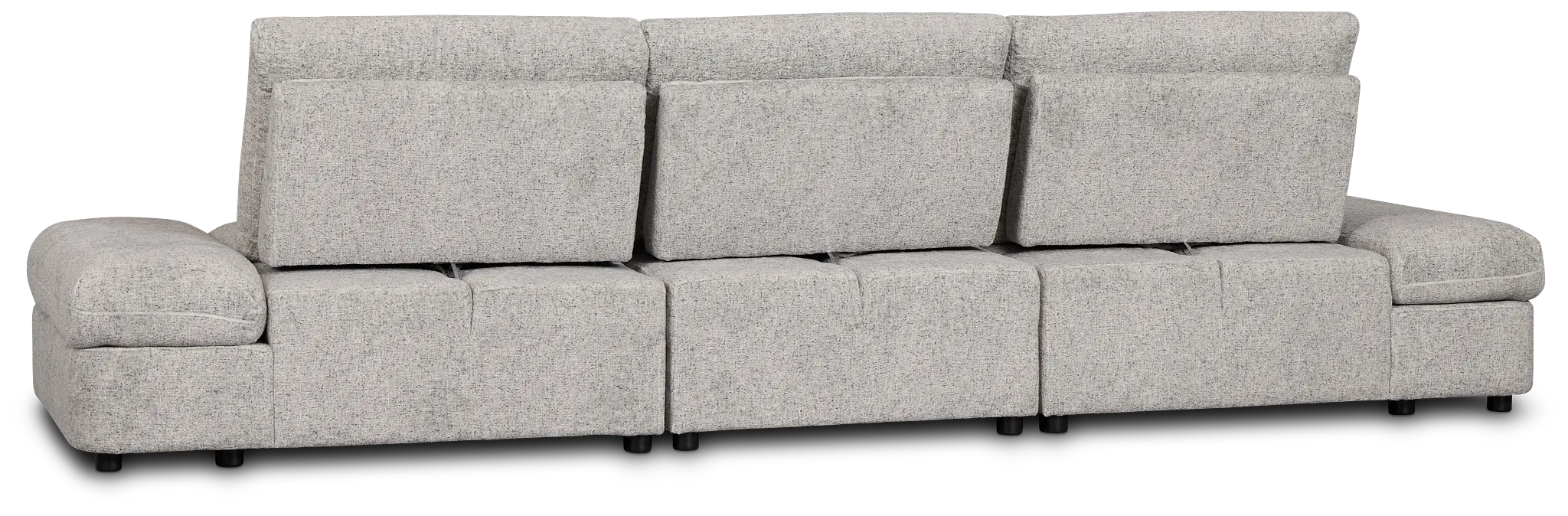 Mila Gray Fabric 3-piece Modular Power Sofa