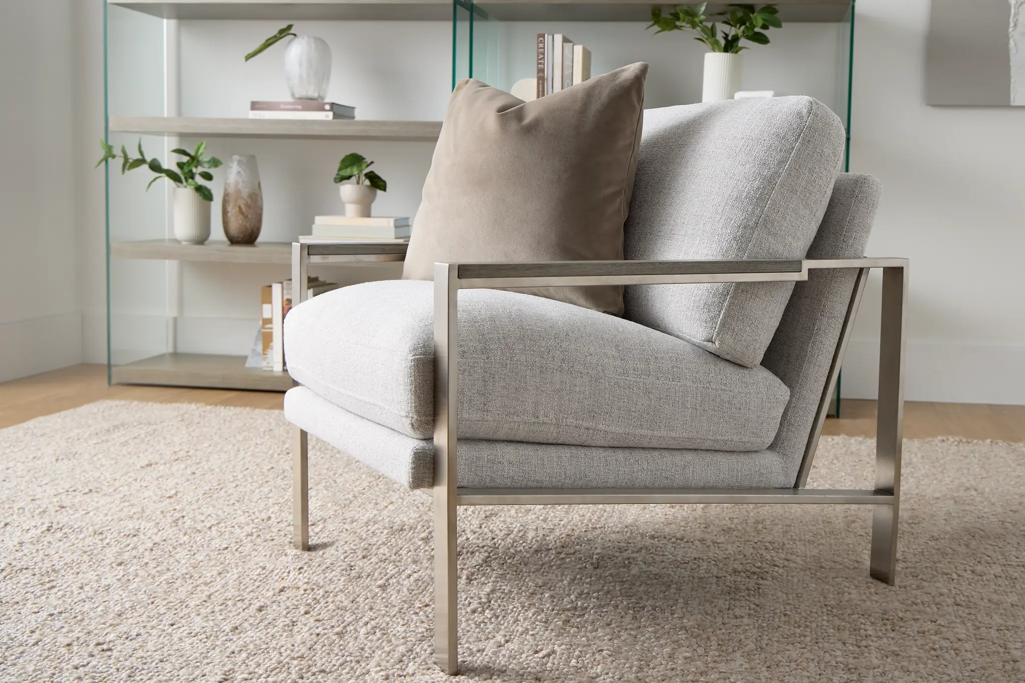 Wyatt Light Gray Fabric Accent Chair Wyatt Light Gray Fabric Accent Chair