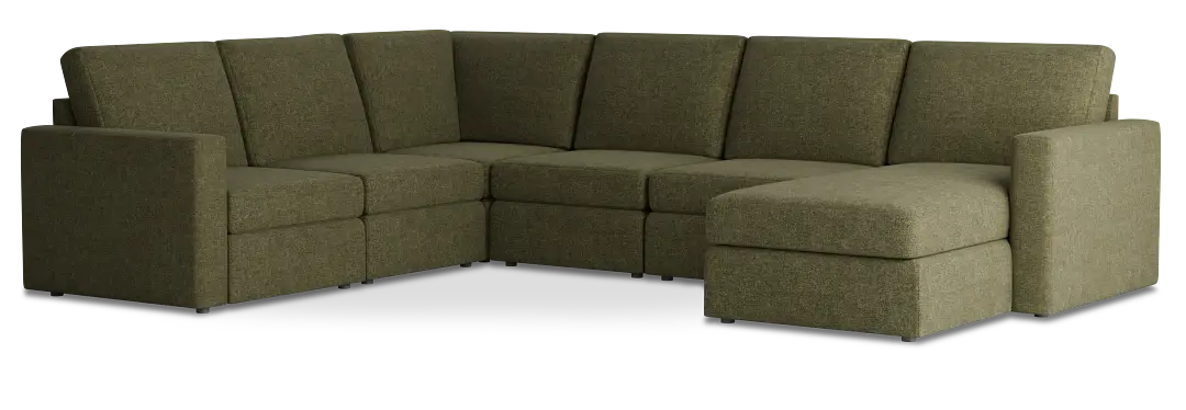 Citymod Green Fabric Medium Right Chaise Sectional Citymod Green Fabric Medium Right Chaise Sectional