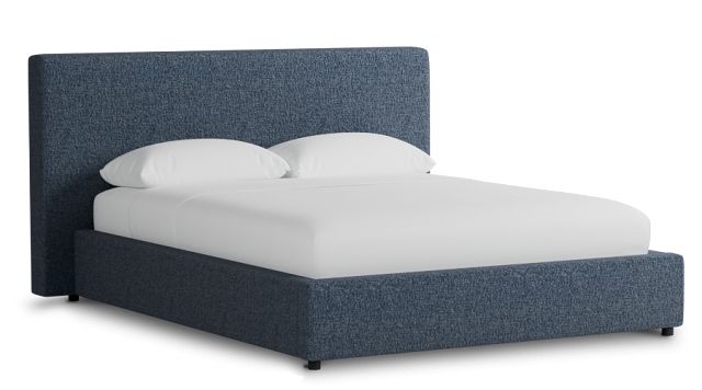 Grayton Maguire Blue 44" Upholstered Platform Bed