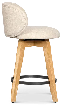 Arlo Light Beige Uph 24" Swivel Barstool