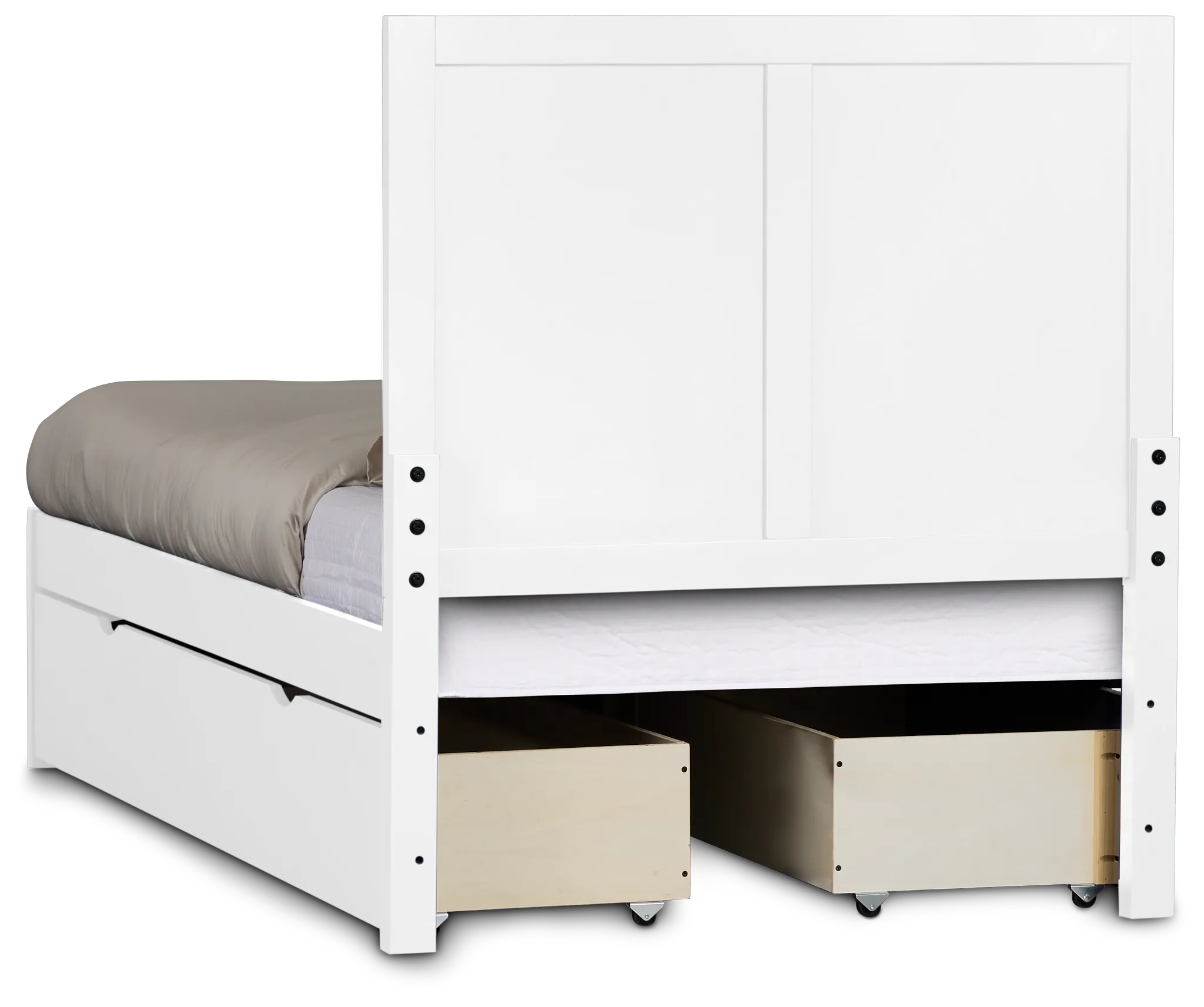 Charleston White Panel Bed With 4 Storage Drawers
