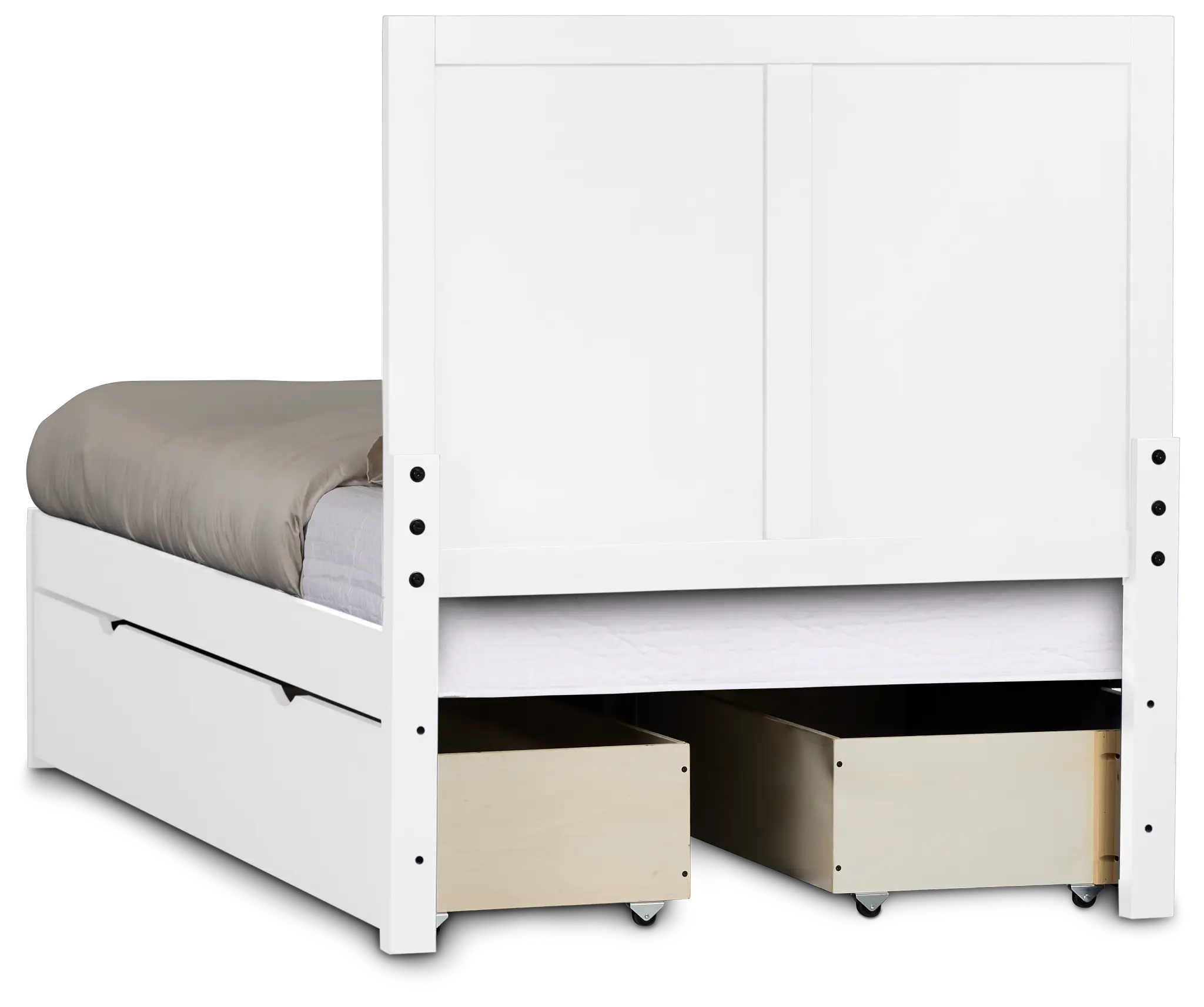 Charleston White Panel Bed With 4 Storage Drawers Charleston White Panel Bed With 4 Storage Drawers