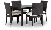 Zen White 40" Square Table & 4 Chairs