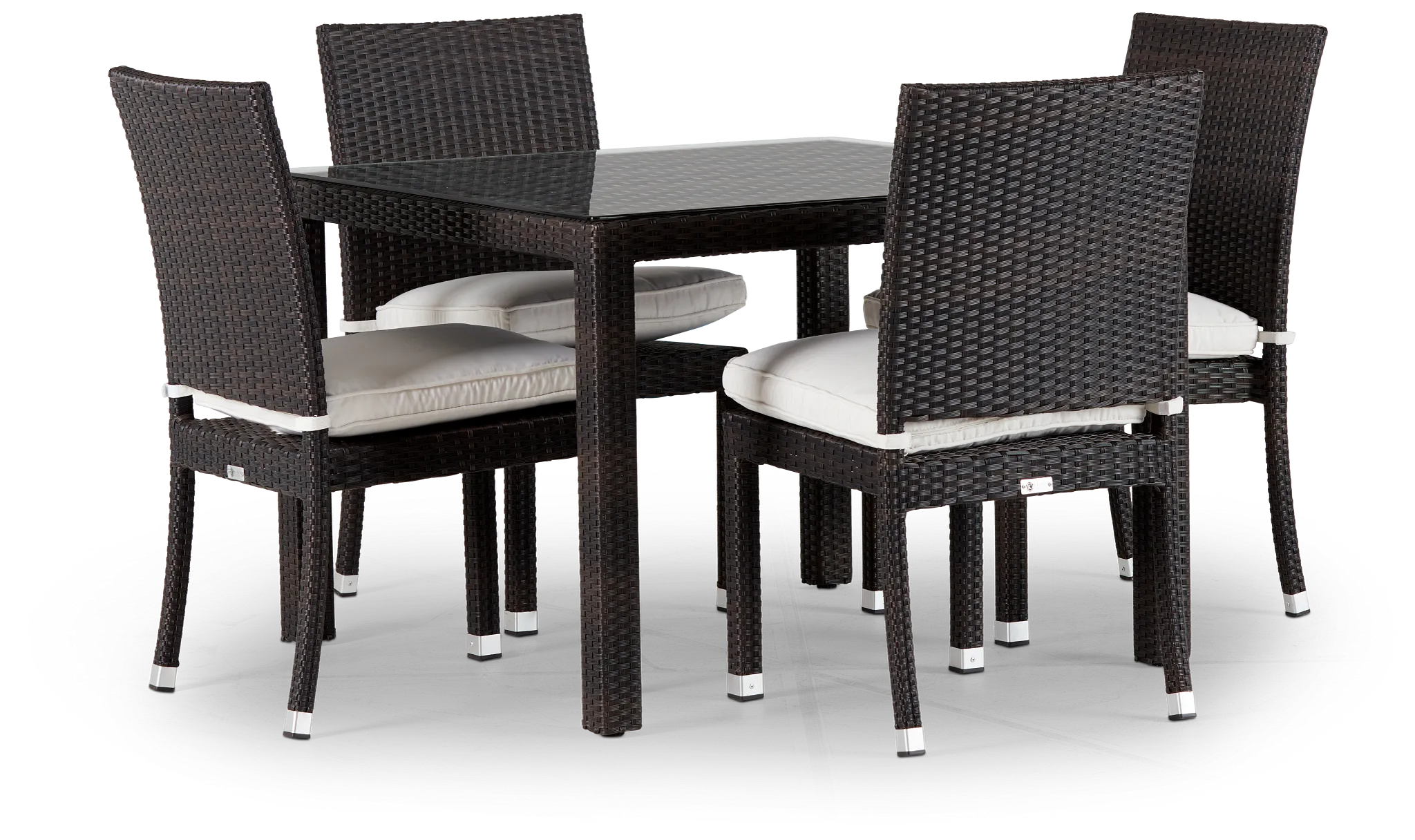 Zen White 40" Square Table & 4 Chairs