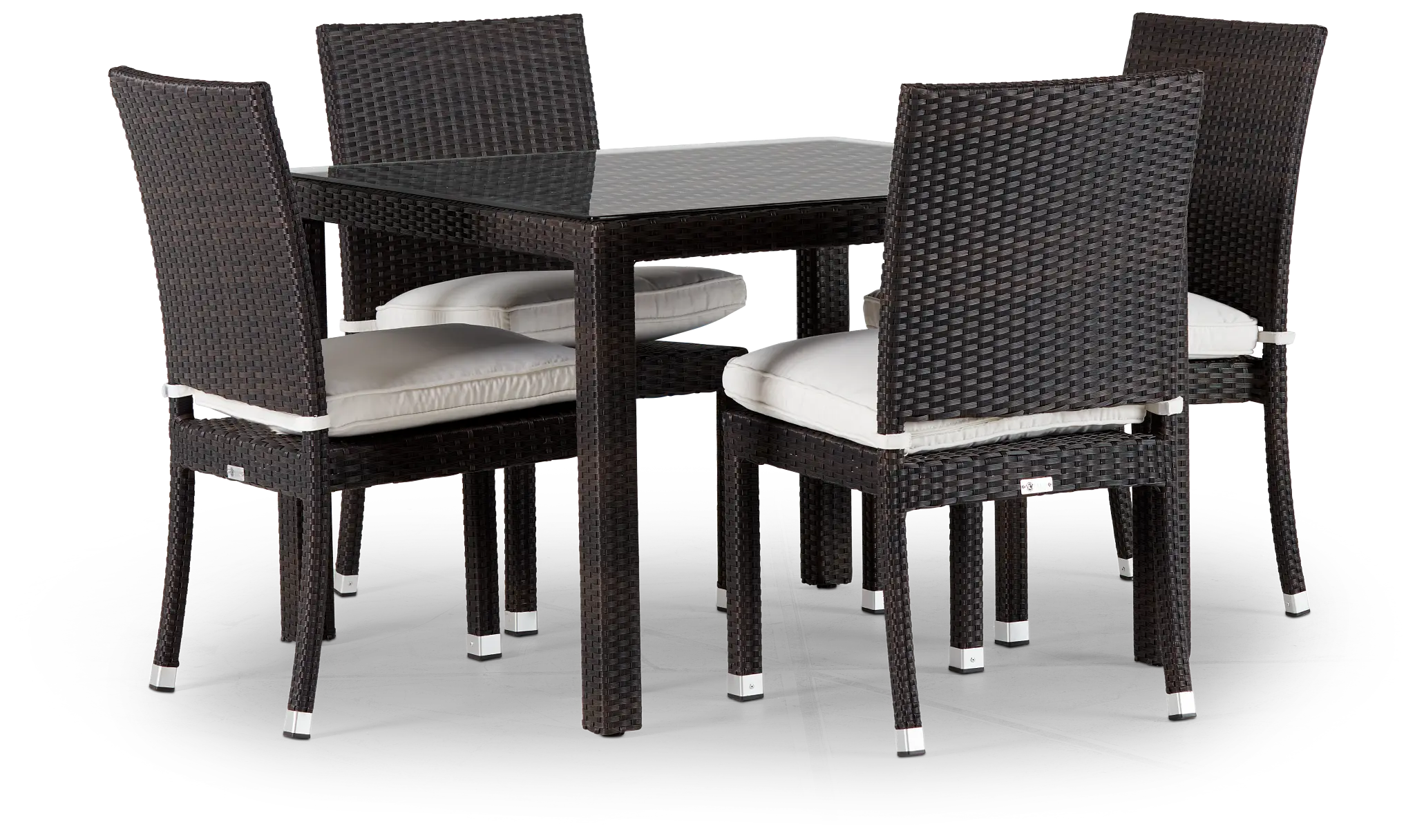 Zen White 40" Square Table & 4 Chairs Zen White 40" Square Table & 4 Chairs