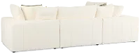 Cruz White Fabric 5pc Bumper Sectional