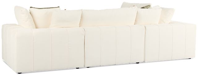 Cruz White Fabric 5pc Bumper Sectional