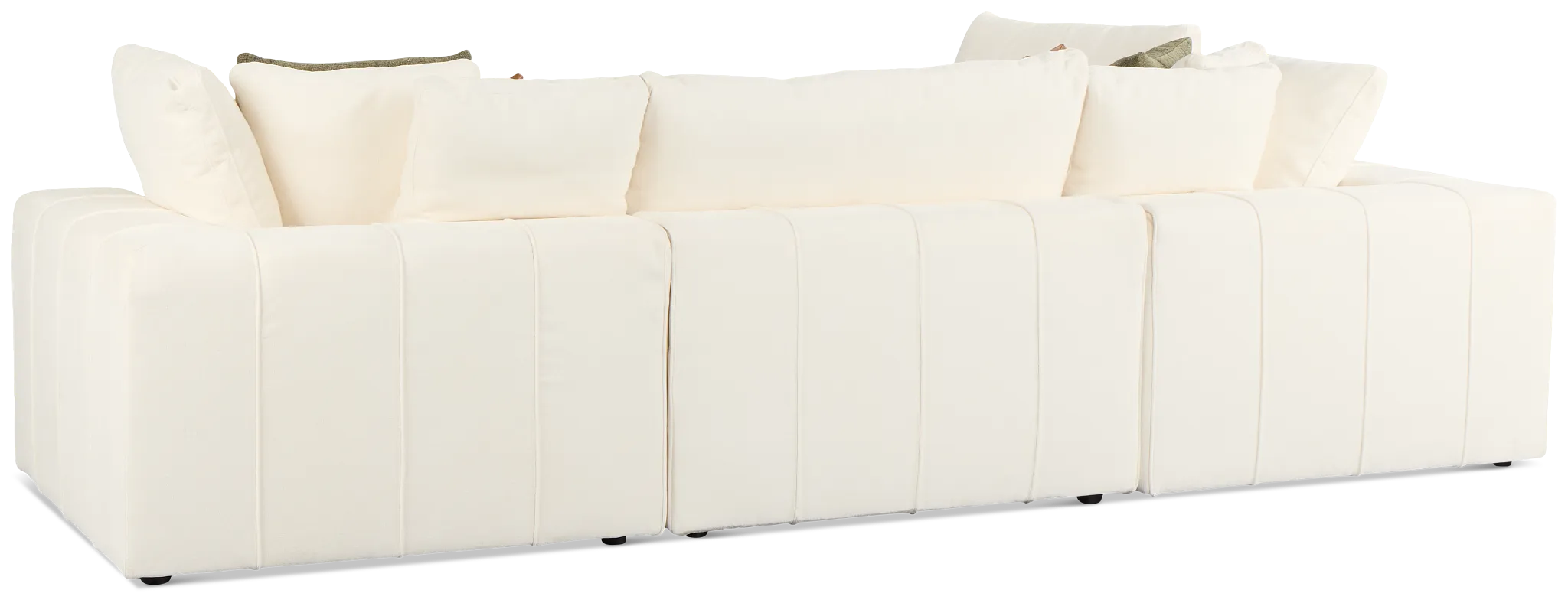 Cruz White Fabric 5pc Bumper Sectional