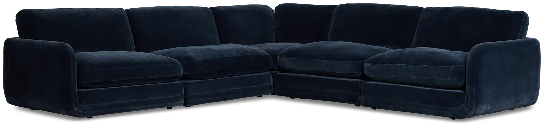 Jules Dark Blue Velvet 5-piece Modular Sectional