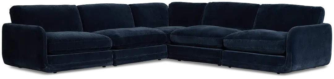 Jules Dark Blue Velvet 5-piece Modular Sectional Jules Dark Blue Velvet 5-piece Modular Sectional