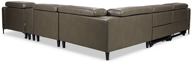 Ava Dark Gray Micro Small Dual Power Right Chaise Sectional