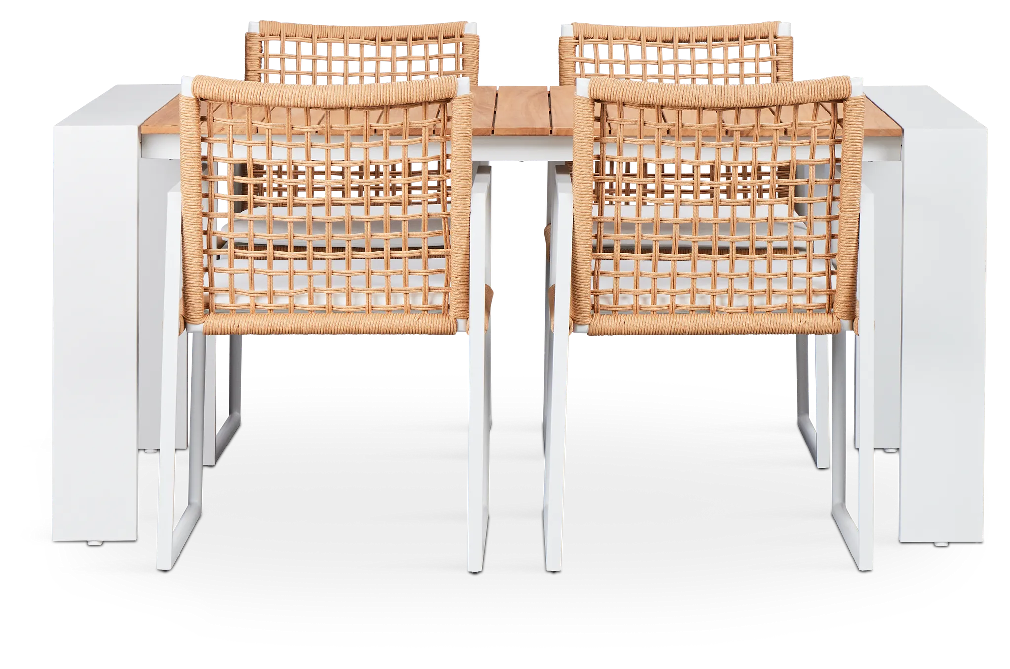 Sunrise Teak 65" Rectangular Table & 4 Aluminum Arm Chairs