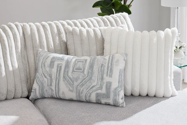 Kylie Light Gray Fabric Medium Right Chaise Sectional