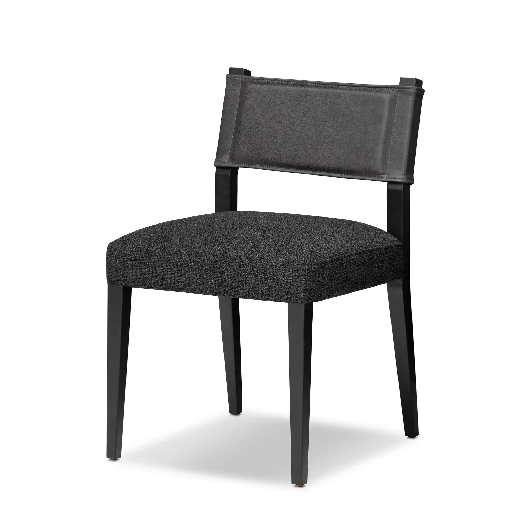 Four Hands Zami Black Upholstered Side Chair Four Hands Zami Black Upholstered Side Chair