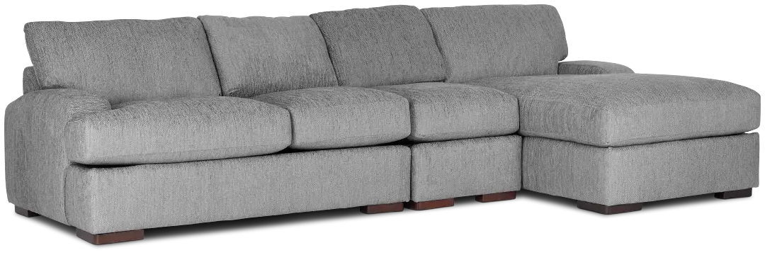 Alpha Light Gray Fabric Small Right Chaise Sectional Alpha Light Gray Fabric Small Right Chaise Sectional