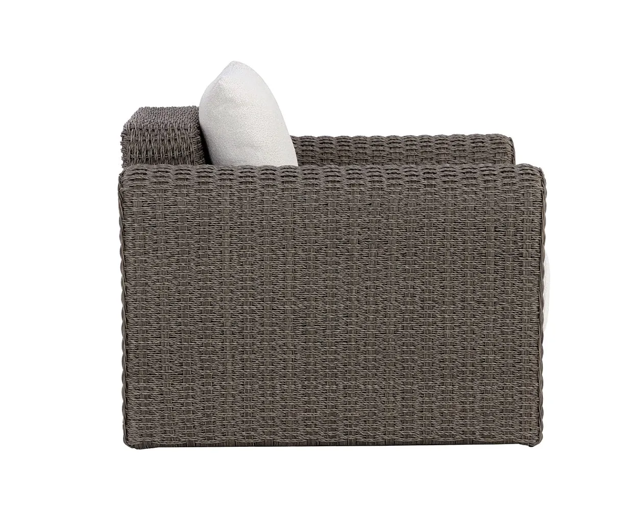 Makel Dark Gray Ivory Cushioned Arm Chair