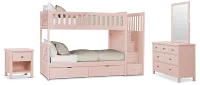 Charleston Pink Step Bunk Bed Storage Bedroom