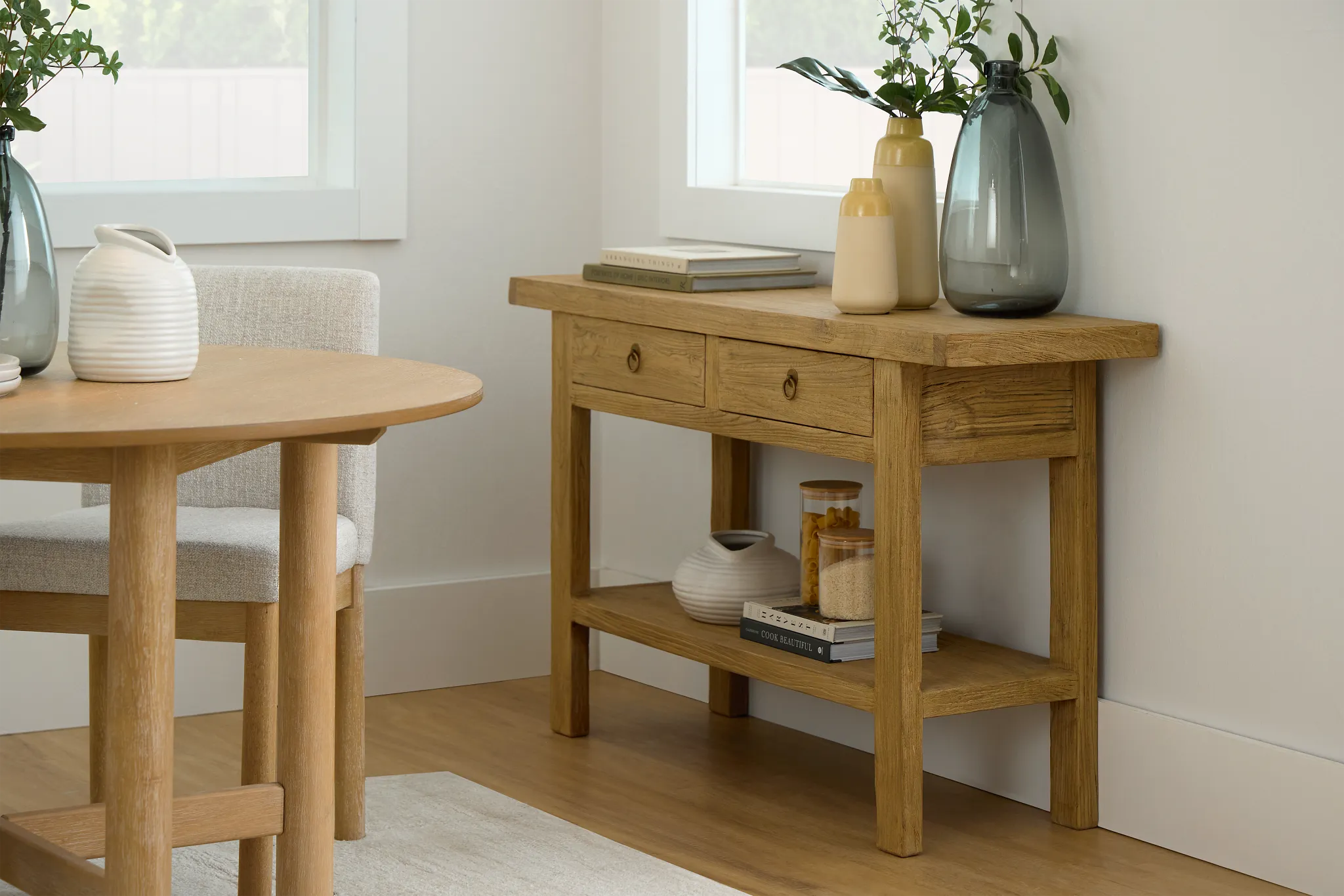 Kalias Light Tone 2-drawer Console Table