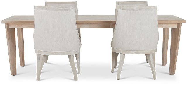 Boca Grande Light Tone Table & 4 Curved Chairs