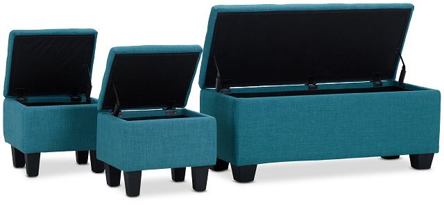 Ethan Teal Set Of 3 Bench