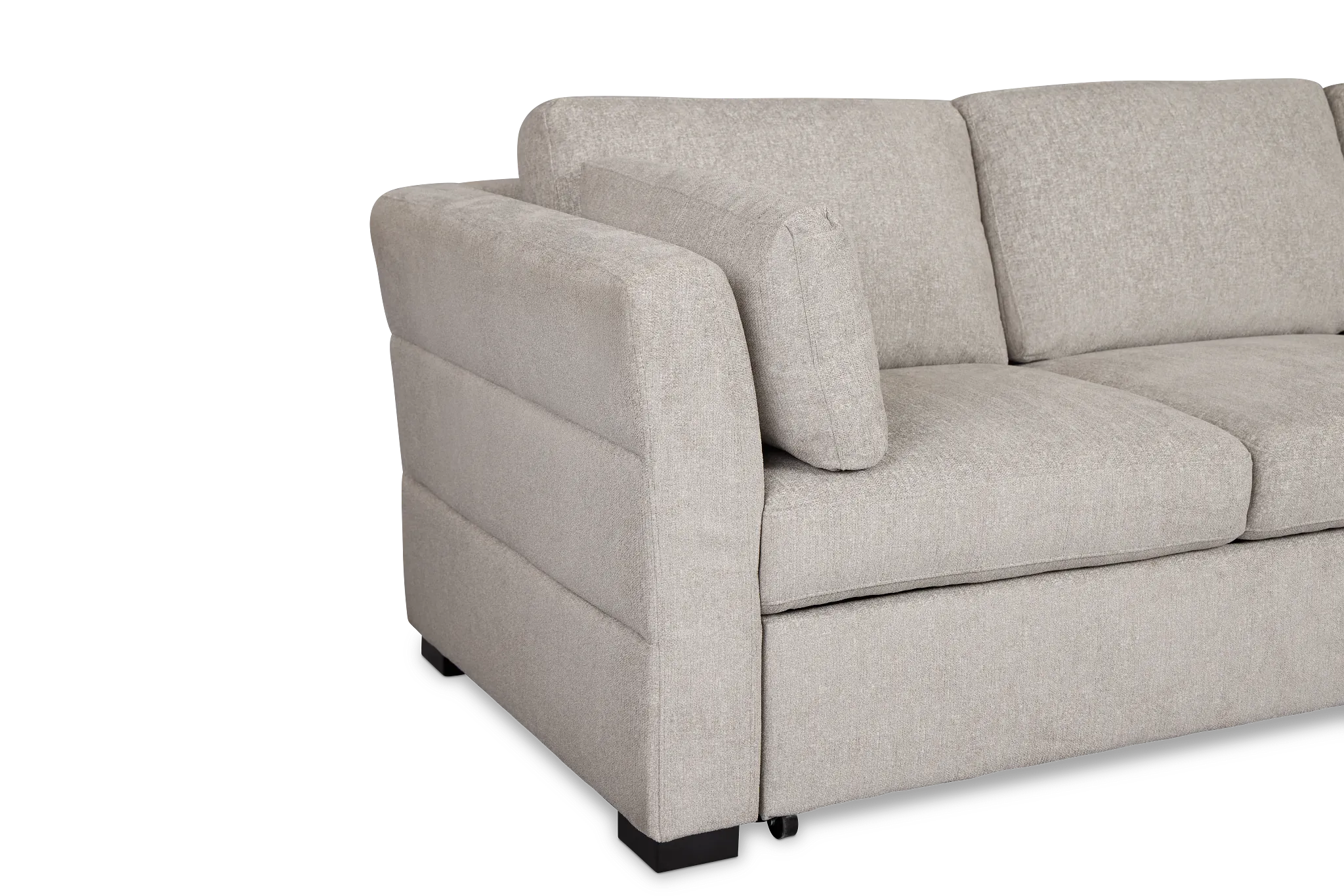 Amber Light Gray Fabric Small Right Chaise Storage Sleeper Sectional
