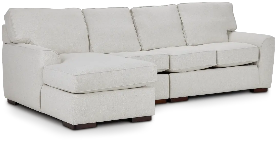 Austin White Fabric Small Left Chaise Sectional Austin White Fabric Small Left Chaise Sectional