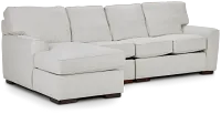 Austin White Fabric Small Left Chaise Sectional