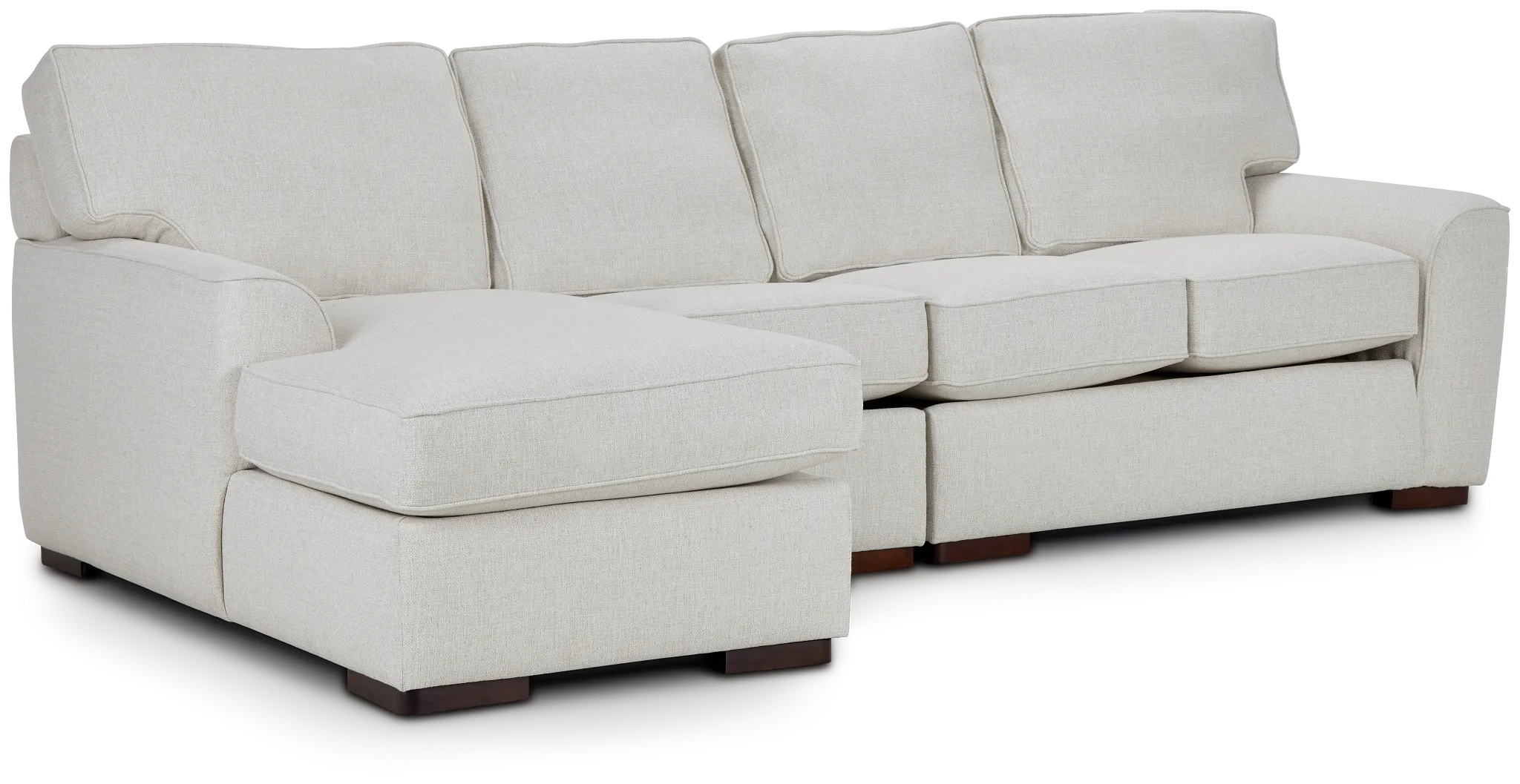 Austin White Fabric Small Left Chaise Sectional