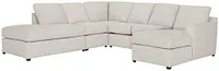 Asheville Light Taupe Fabric Large Left Bumper Sectional