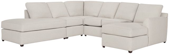 Asheville Light Taupe Fabric Large Left Bumper Sectional