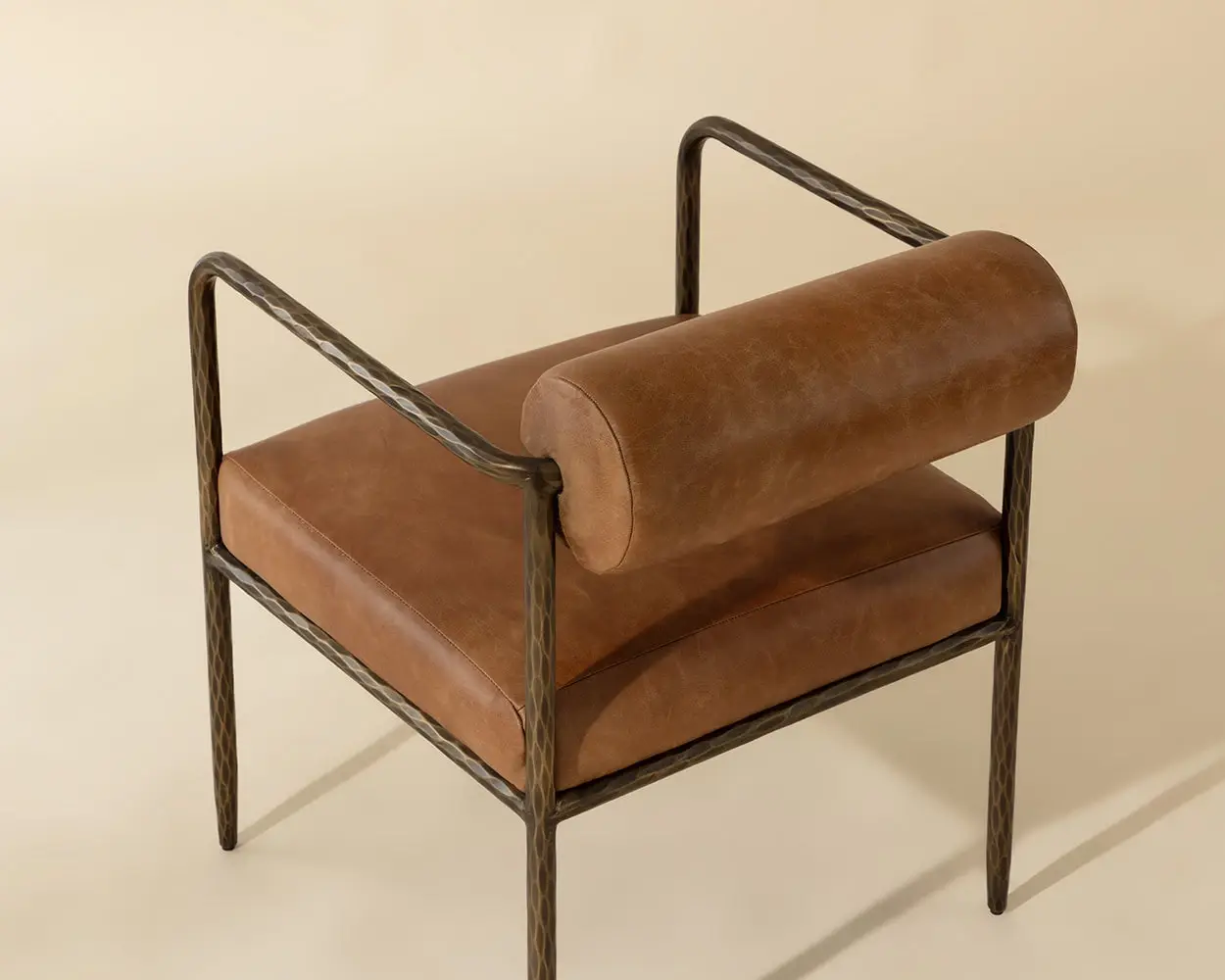 Ajan Brown Leather Upholstered Arm Chair Ajan Brown Leather Upholstered Arm Chair