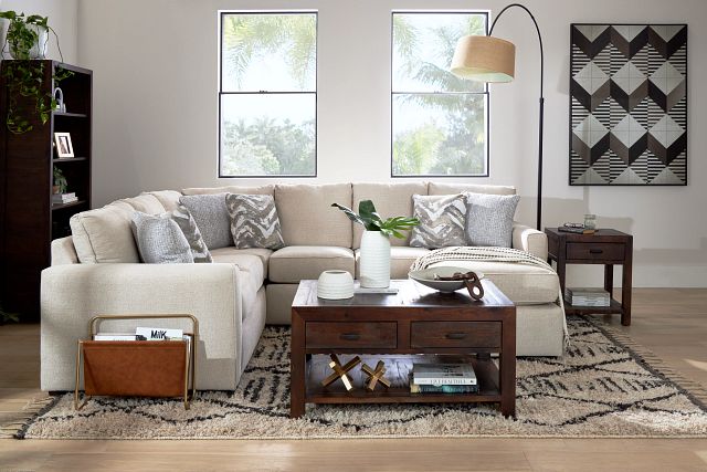 Murray Light Beige Fabric Right Chaise Sectional