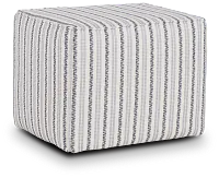 Budreau Blue Fabric Accent Pouf