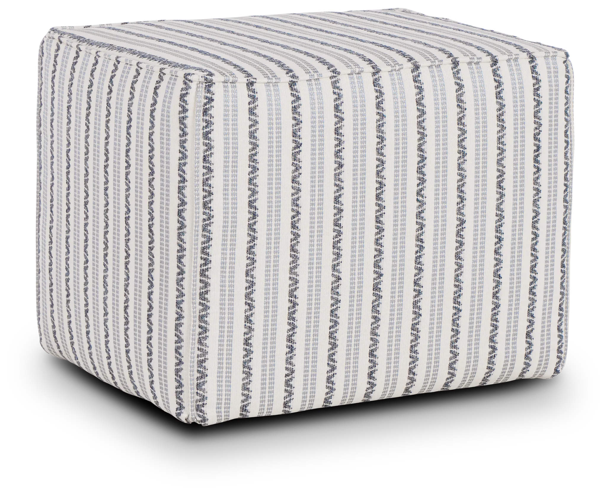 Budreau Blue Fabric Accent Pouf