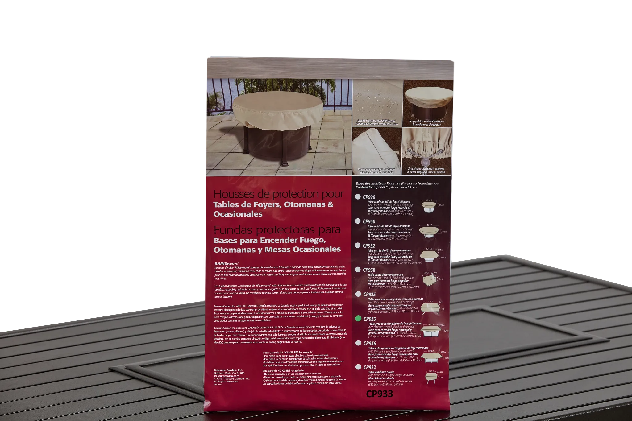 Khaki Large Rectangular Fire Pit Outdoor Cover