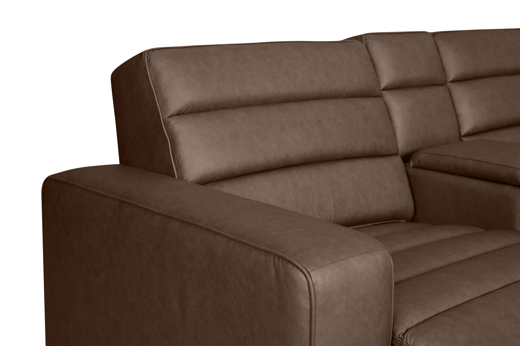 Sawyer Dark Brown Micro Large Dual Power Reclining Two-arm Sectional