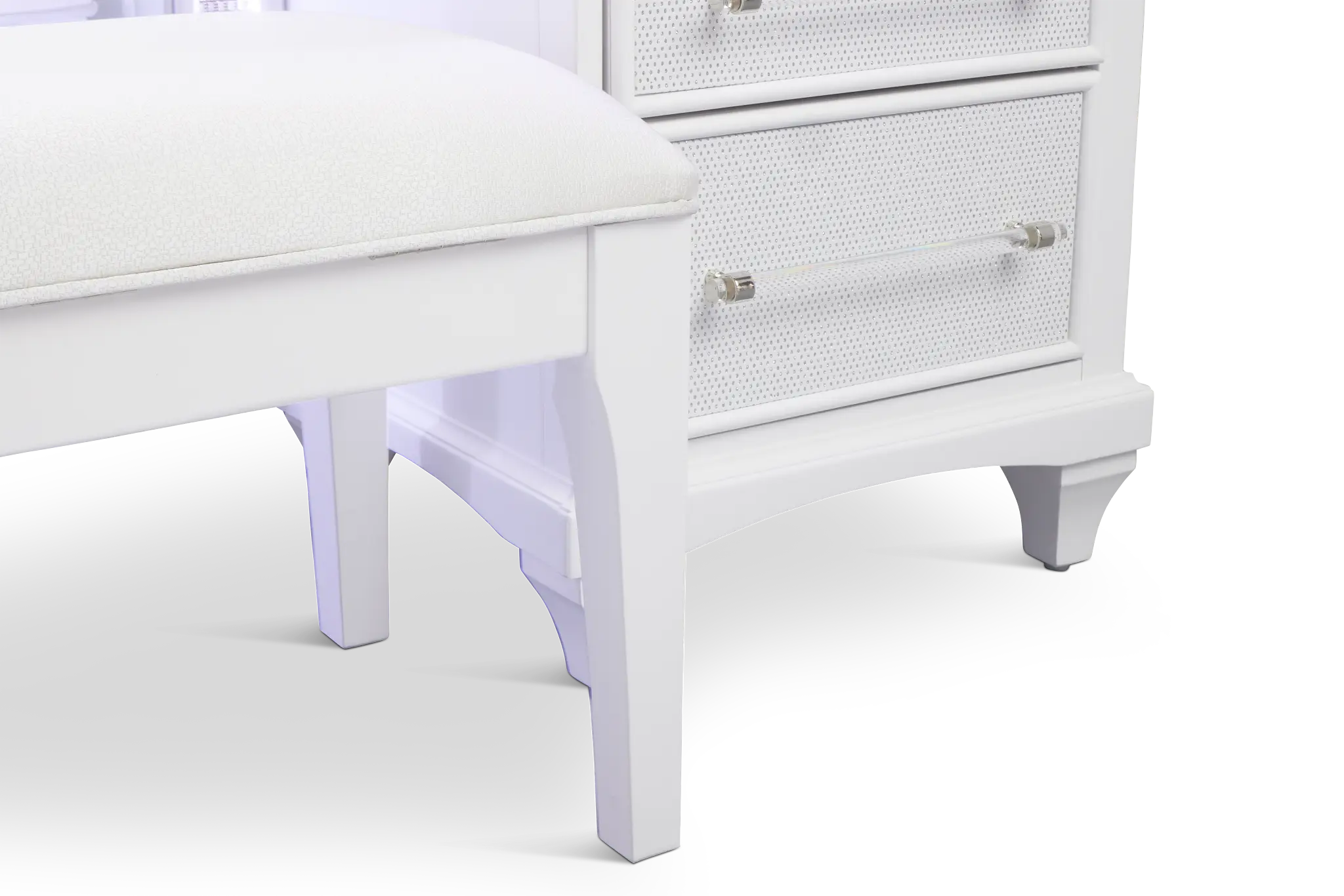 Milan White Vanity & Mirror With Stool Milan White Vanity & Mirror With Stool