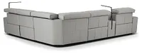 Carmelo Gray Leather Medium Triple Power Sectional W/right Table &light