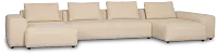 Cleo Beige Fabric Double Chaise Sectional