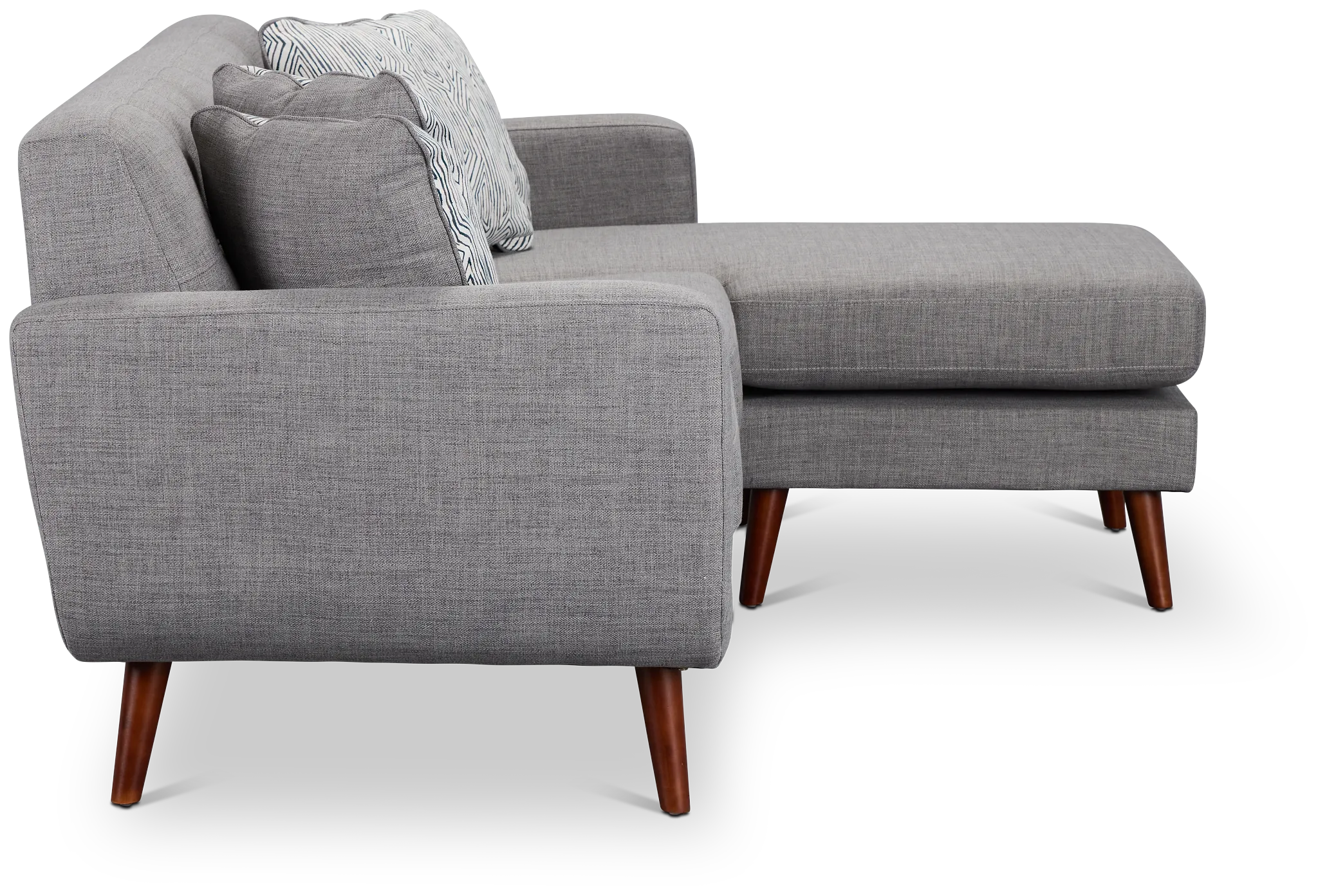 Raya Light Gray Fabric Chaise Sectional