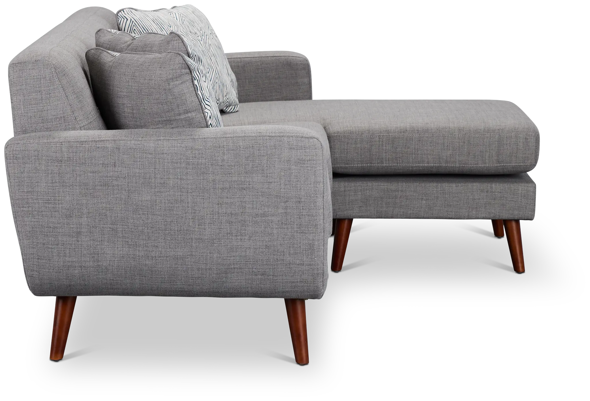 Raya Light Gray Fabric Chaise Sectional Raya Light Gray Fabric Chaise Sectional