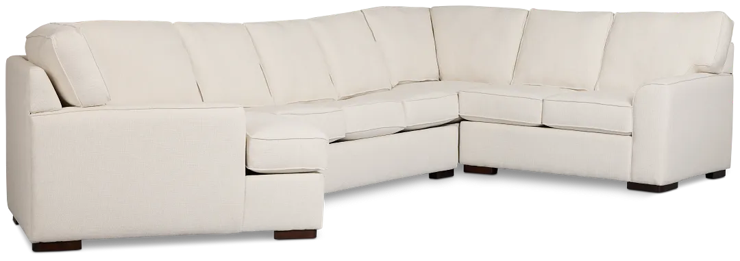 Sinclair Light Beige Fabric Left Cuddler Innerspring Sleeper Sectional